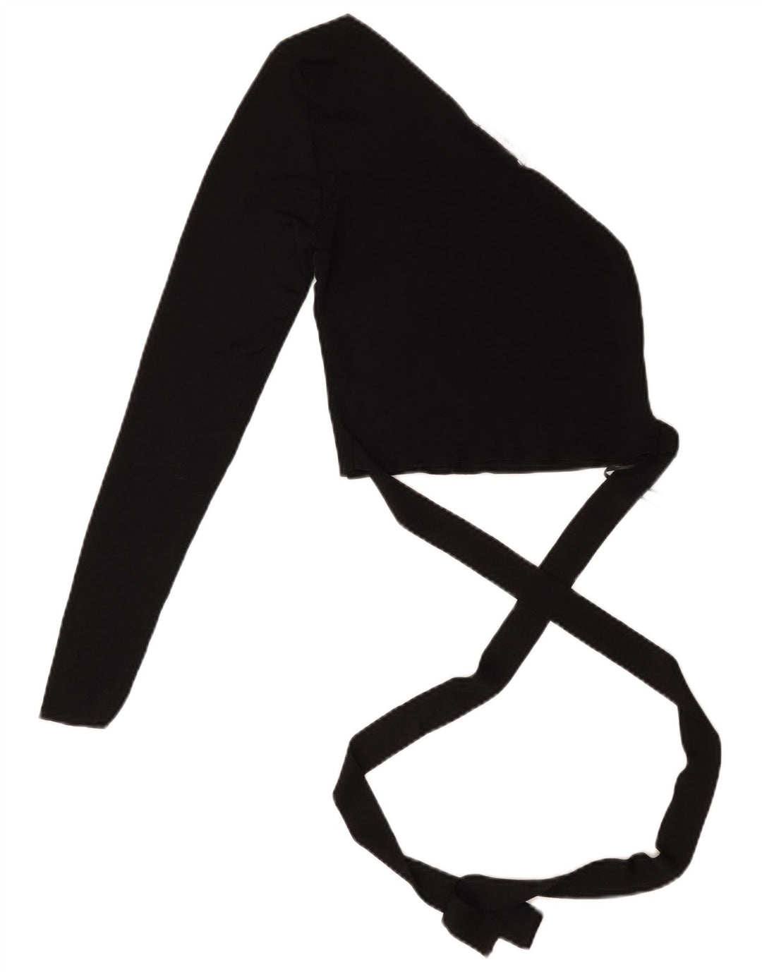 Top corto monospalla da donna Zara UK 12 viscosa nera media