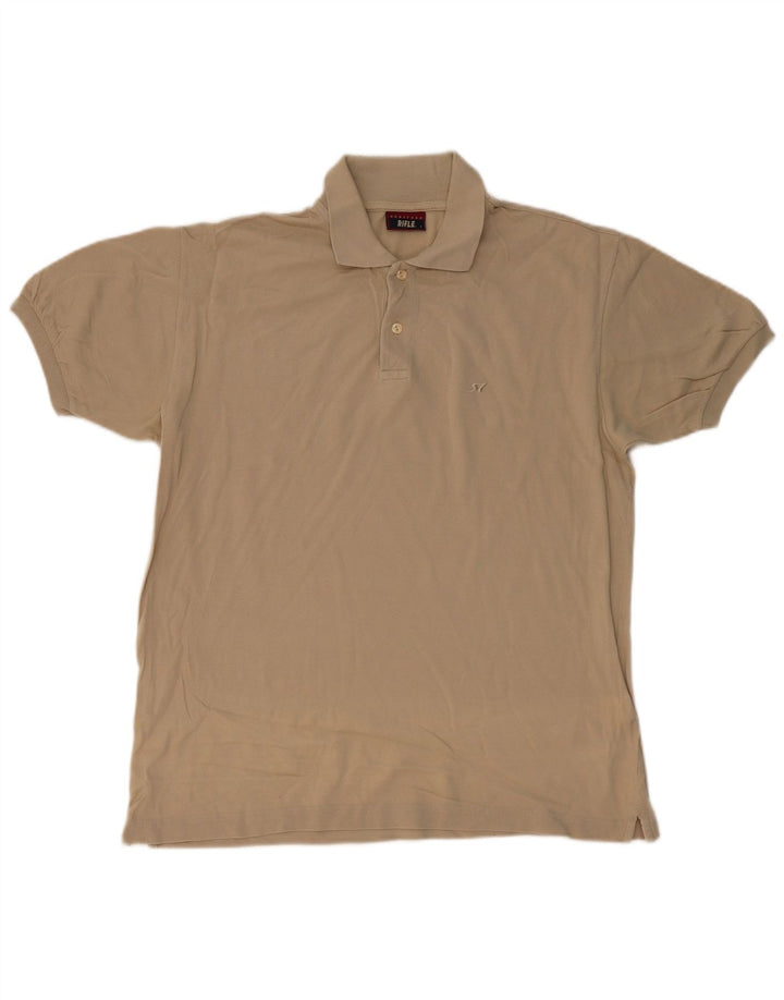RIFLE Polo Heritage da uomo grande in cotone beige