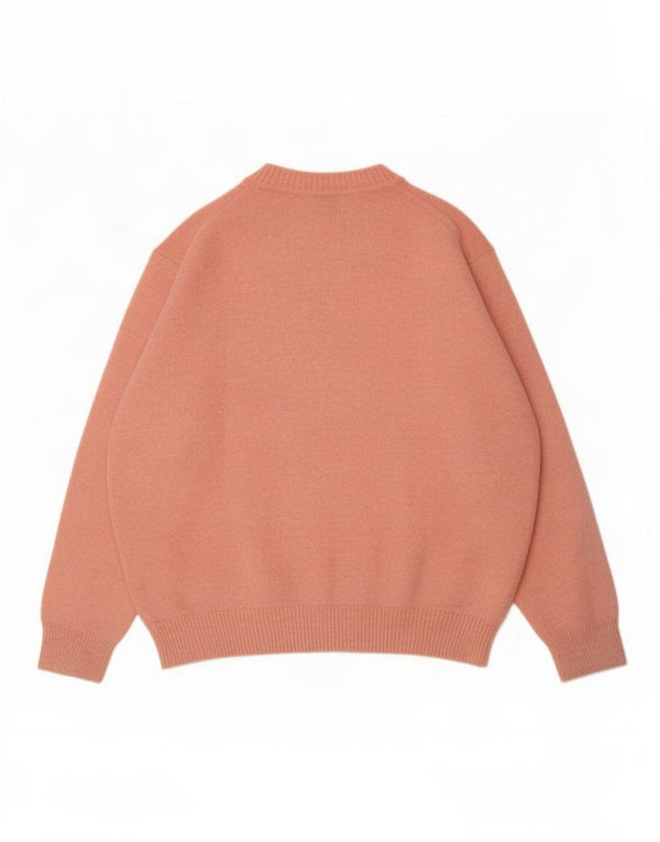 Maglione maglione girocollo da uomo Benetton grande rosa screziato