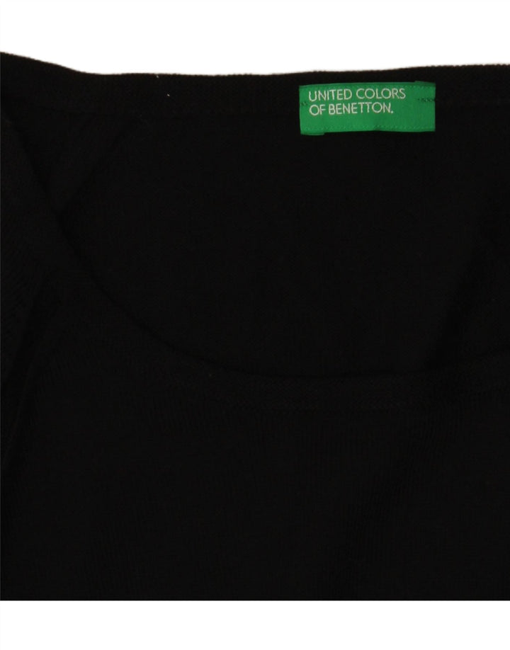 Maglia da donna a maniche lunghe Benetton UK 16 grande nera