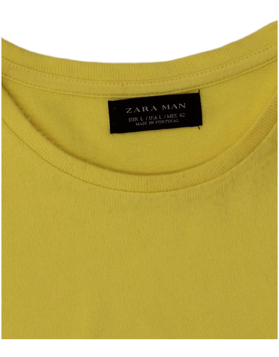 T-shirt da uomo Zara Top Large in poliestere giallo