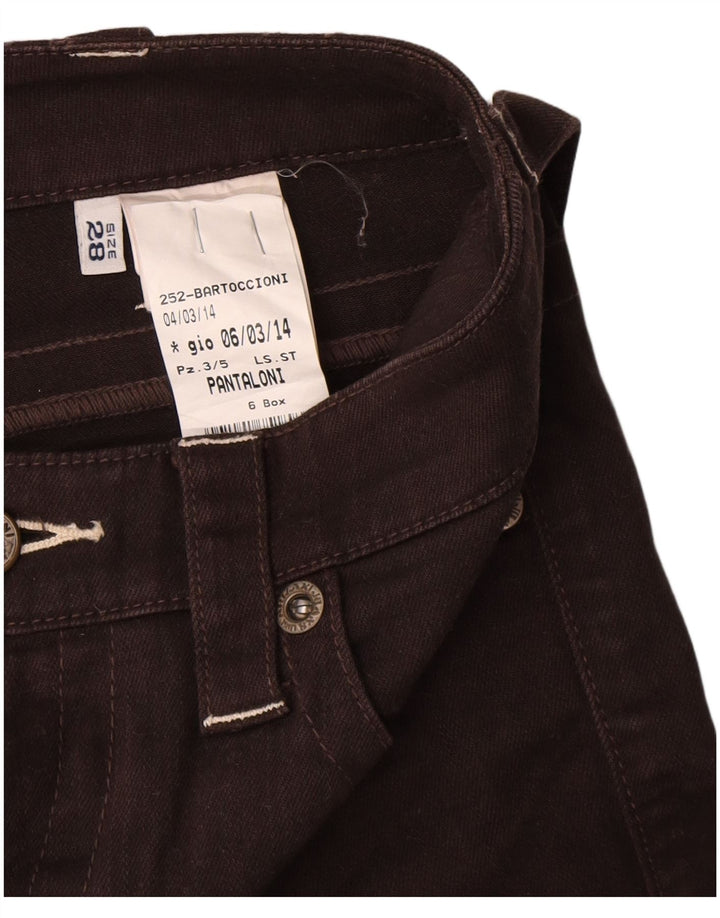 Jeans dritti da donna Armani W28 L30 cotone marrone