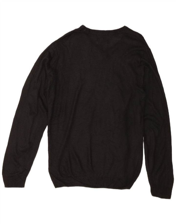 Maglione maglione con scollo a V da uomo Marks & Spencer XL acrilico nero