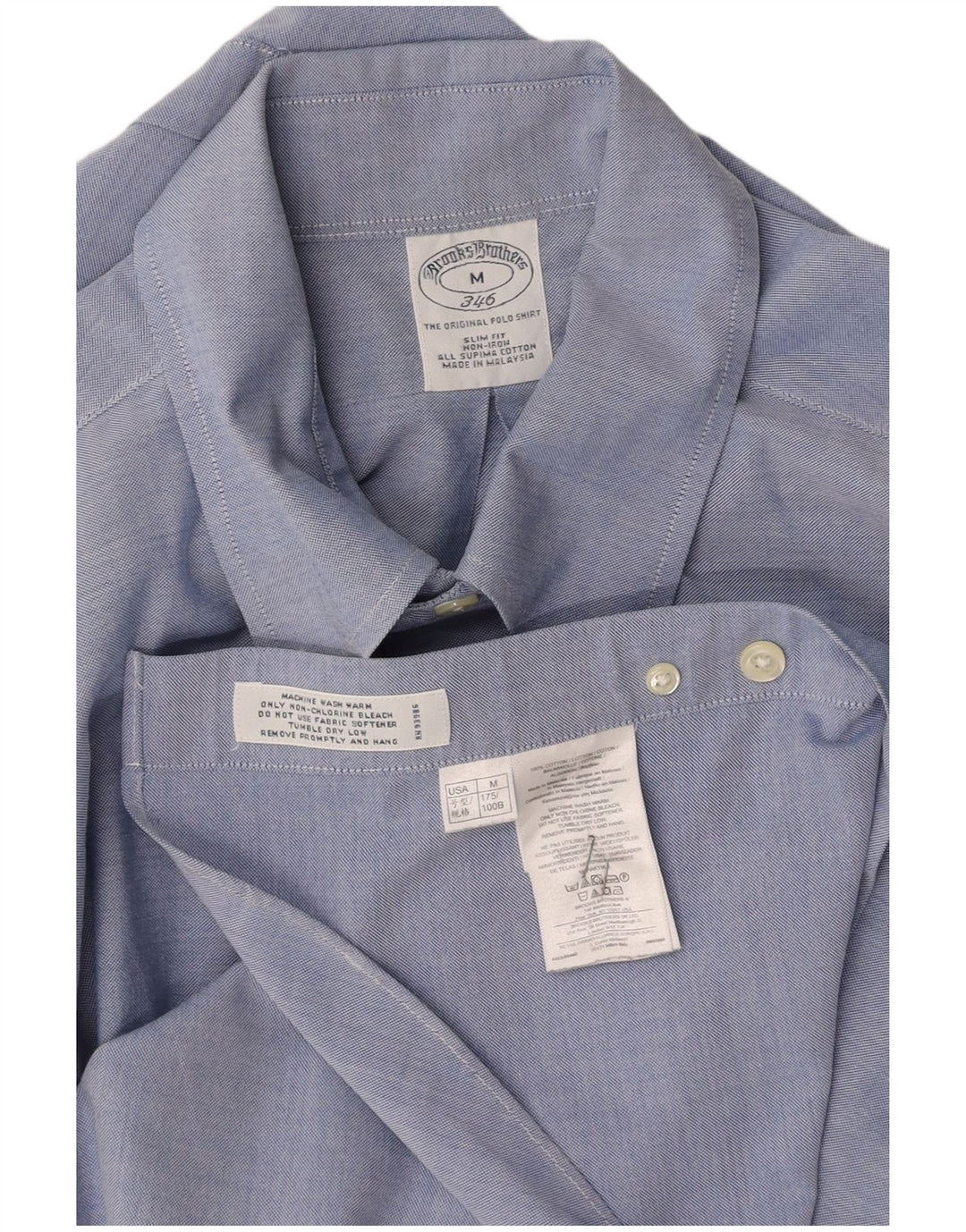 BROOKS BROTHERS Camicia slim fit da uomo in cotone blu medio