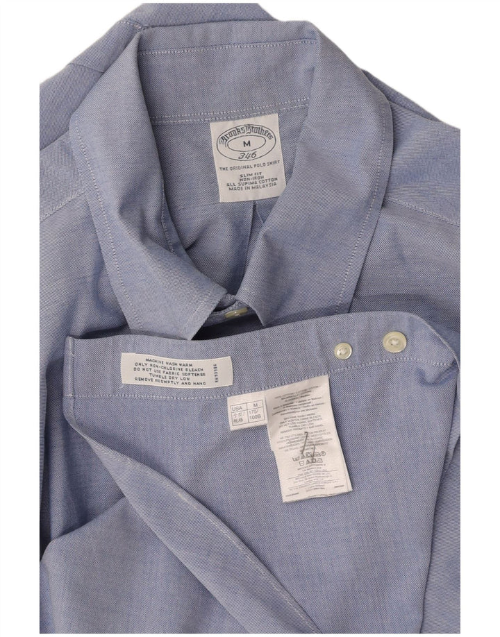 BROOKS BROTHERS Camicia slim fit da uomo in cotone blu medio
