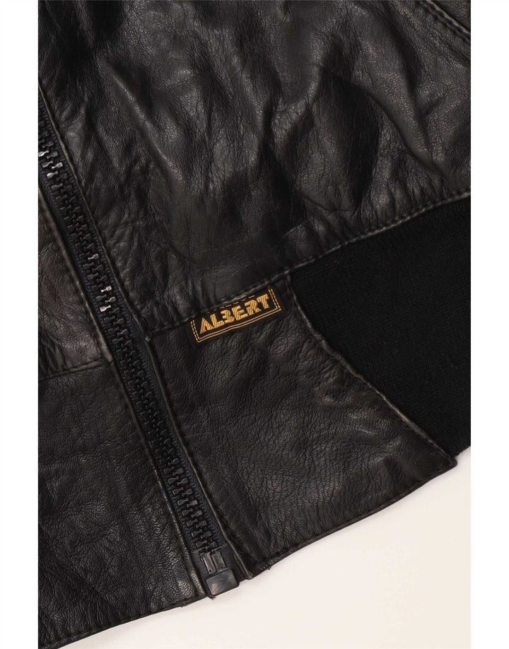 Giacca in pelle bomber da donna Albert UK 14 media nera