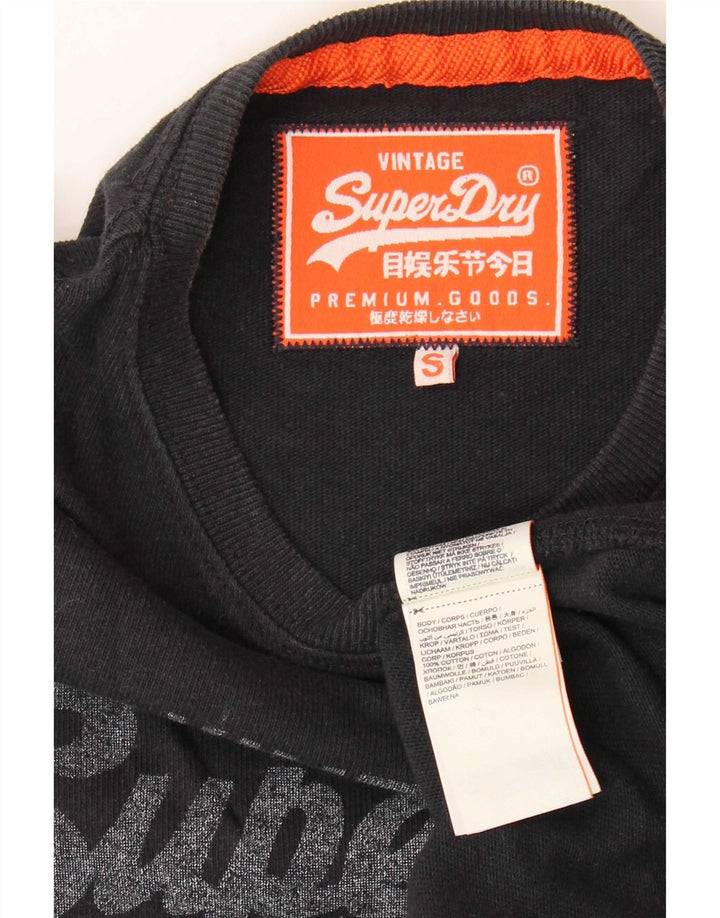 T-shirt grafica da uomo Superdry Top Small in cotone grigio
