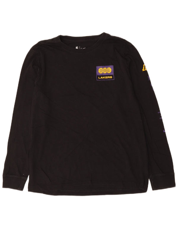 Nike Los Angeles Lakers Maglietta grafica da uomo a maniche lunghe grande in cotone nero