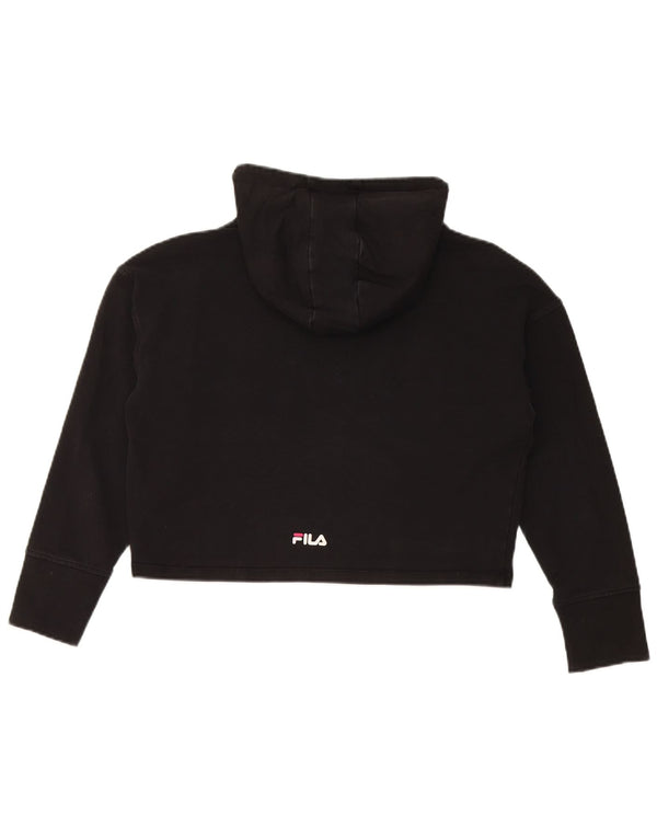 Felpa con cappuccio grafica corta per ragazze Fila 11-12 anni nera