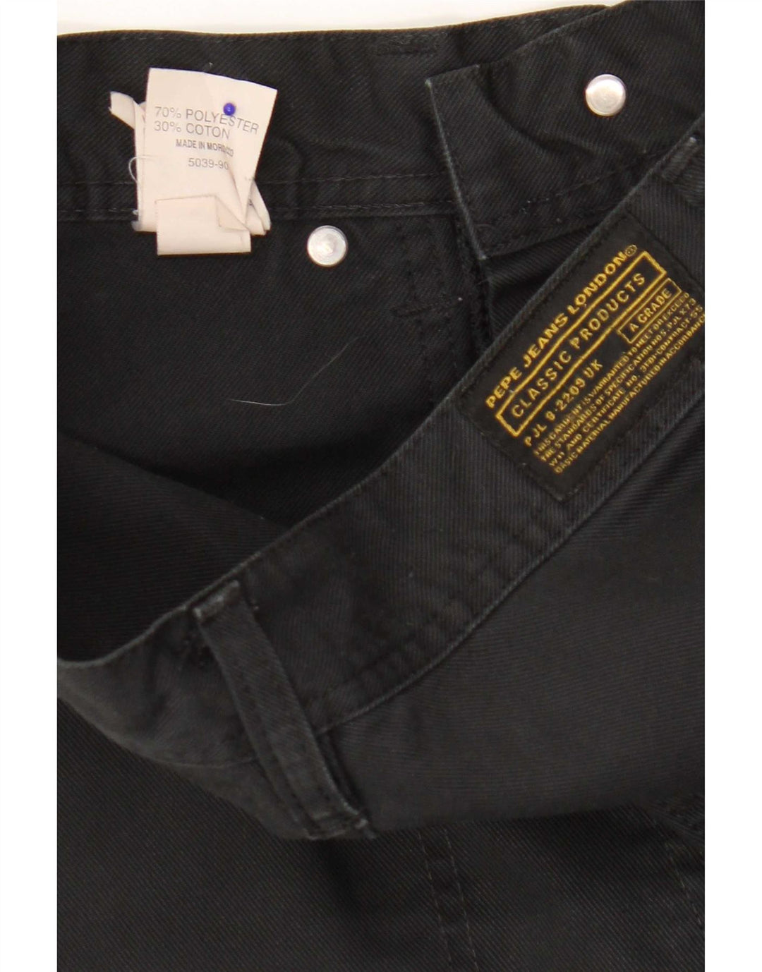PEPE Jeans Pantaloni a gamba larga da uomo W30 L34 Poliestere nero