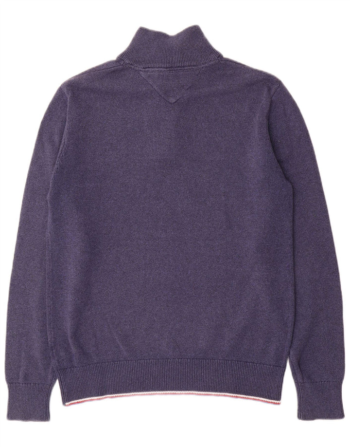 TOMMY HILFIGER Maglione da uomo con collo a bottoni grande blu navy