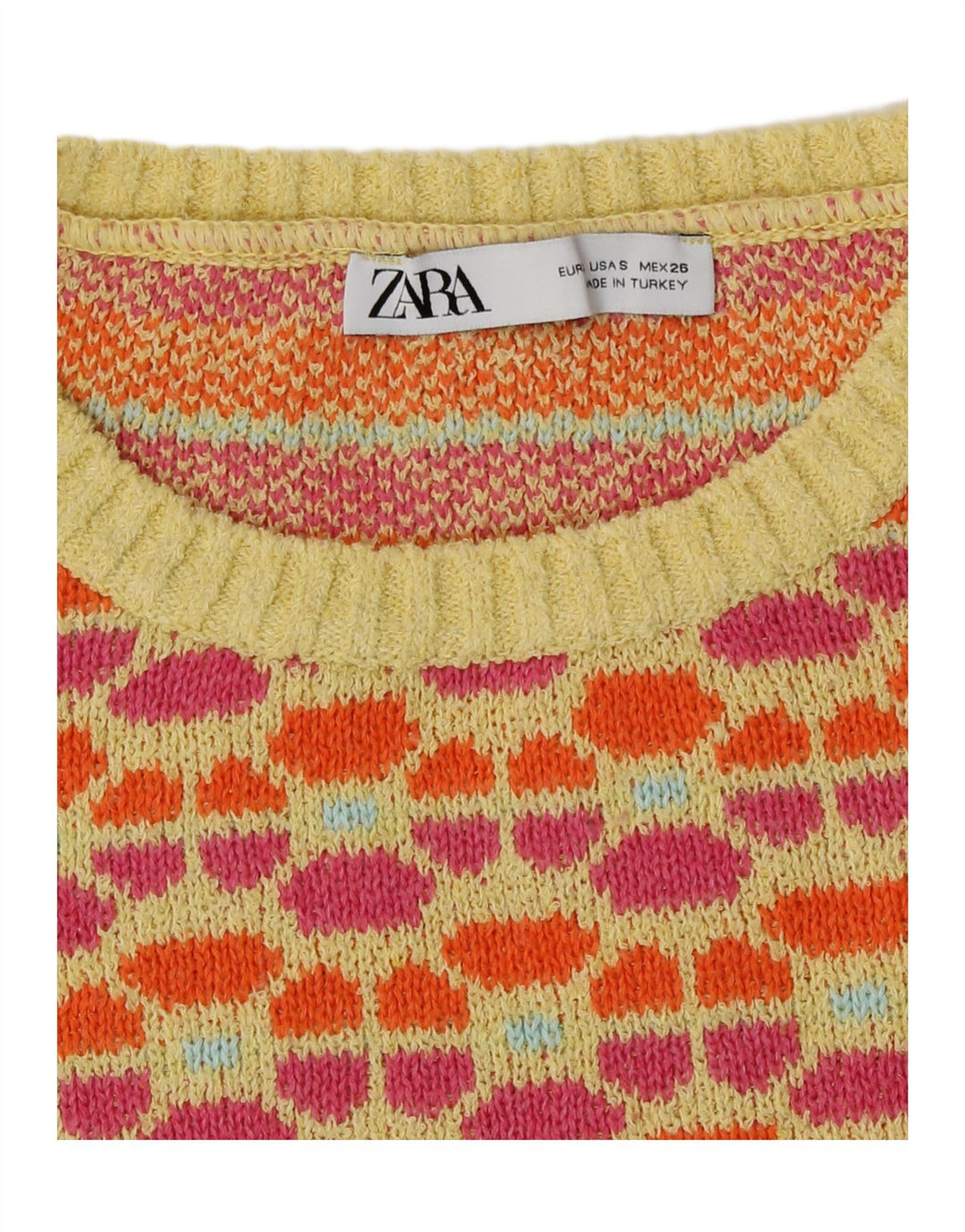 Canotta corta da donna Zara UK 10 piccola multicolore geometrica