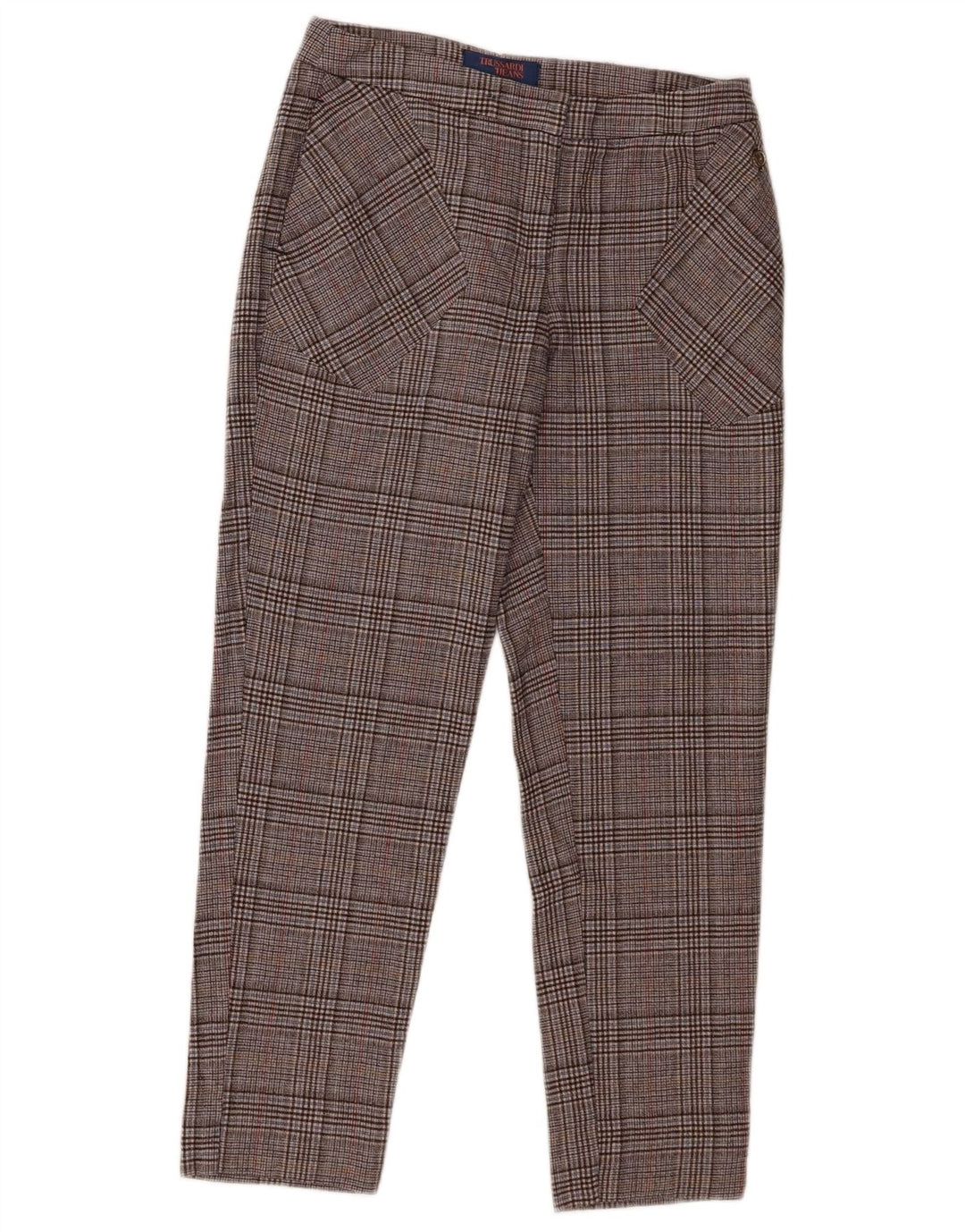 Pantaloni Cropped Donna Trussardi affusolati IT 42 Medium W28 L25 Grigio Check