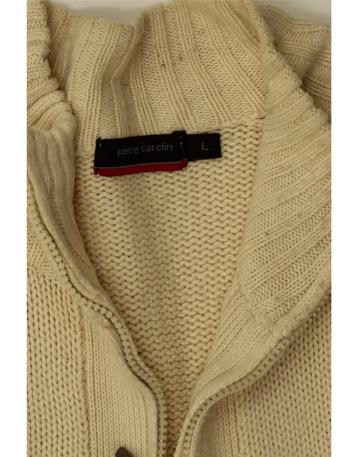 Maglione cardigan da uomo Pierre Cardin grande acrilico beige