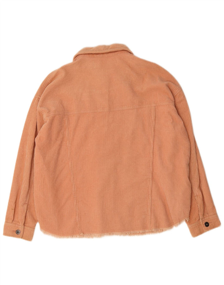Camicia oversize oversize da donna Zara in velluto a coste UK 14 Cotone arancione medio