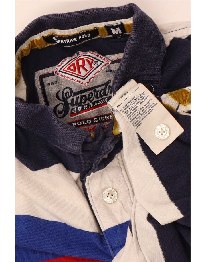 Polo grafica da uomo Superdry in cotone a righe multicolori medie