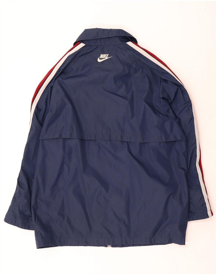 Giacca antipioggia da uomo Nike UK 42 XL nylon a righe blu navy