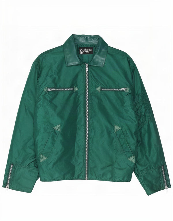 Giubbotto bomber vintage da uomo UK 40 grande nylon verde