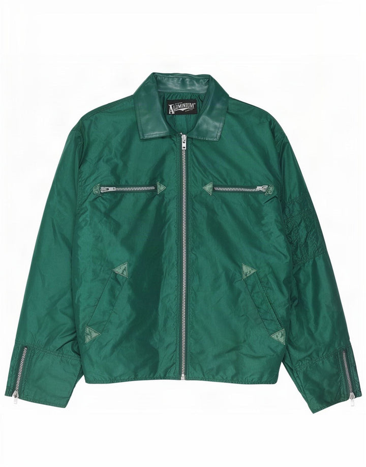 Giubbotto bomber vintage da uomo UK 40 grande nylon verde