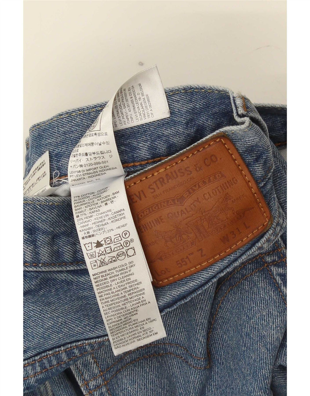 Levi's Uomo 551 Jeans dritti W31 L26 Cotone Blu