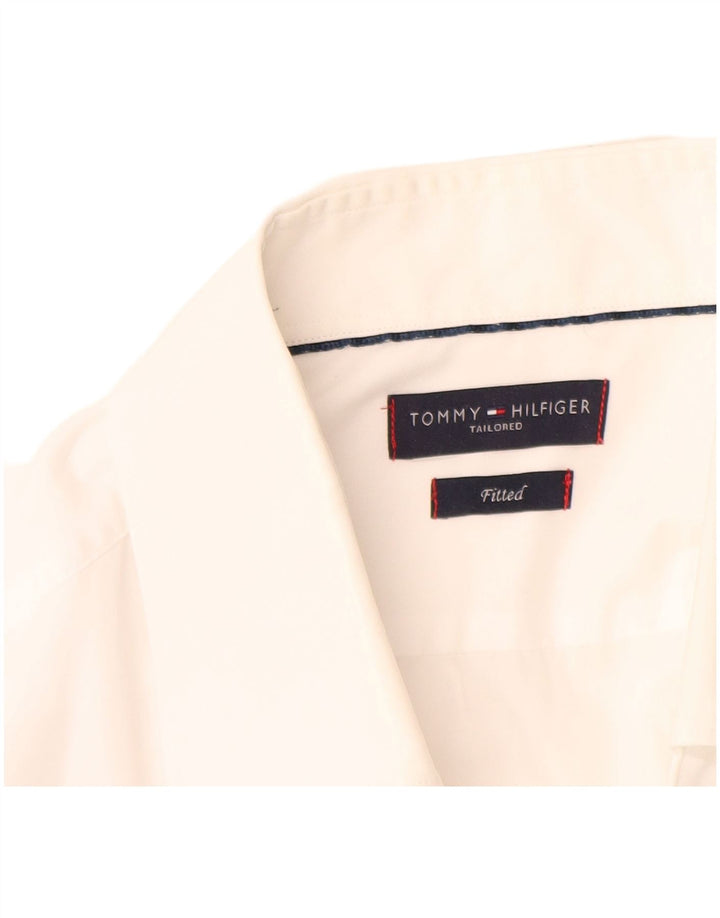 Camicia aderente su misura da uomo Tommy Hilfiger in cotone bianco medio