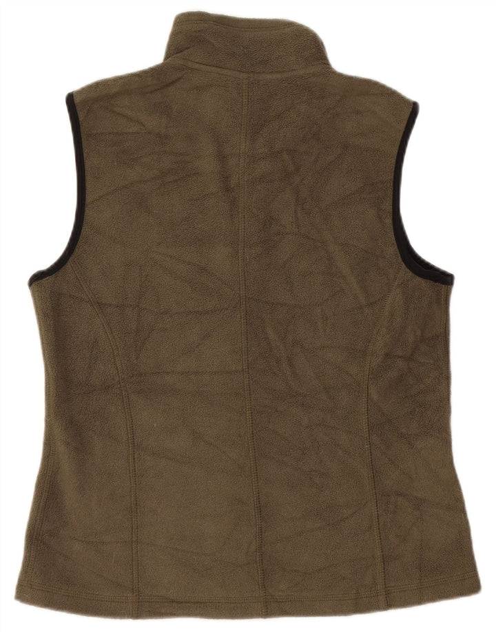 Gilet in pile da donna Eddie Bauer UK 10 piccolo poliestere kaki