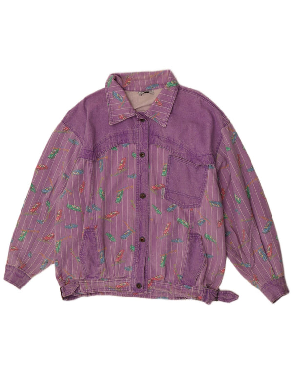 Giacca in denim da donna con motivo astratto Tintoretto EU 42 Large Purple Retro