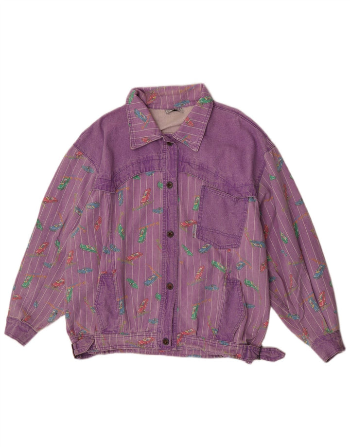 Giacca in denim da donna con motivo astratto Tintoretto EU 42 Large Purple Retro