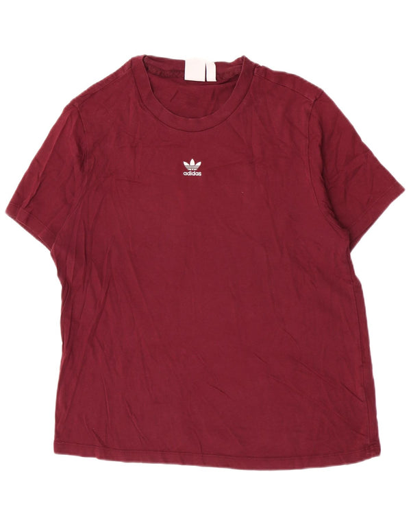 T-shirt da donna Adidas Top UK 12 cotone bordeaux medio
