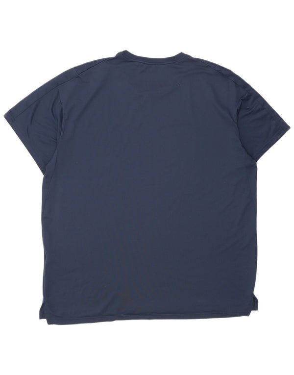 T-shirt Nike da uomo Dri Fit vestibilità standard Top XL blu navy poliestere