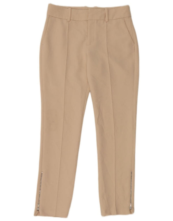 Pantaloni chino slim fit da donna Zara XS Beige poliestere