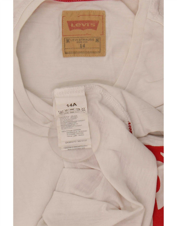 T-shirt grafica da ragazzo Levi's Top 13-14 anni in cotone bianco