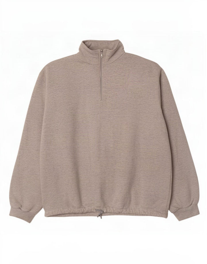 Felpa da donna con collo con zip Asics, maglione UK 20 2XL grigio chiazzato