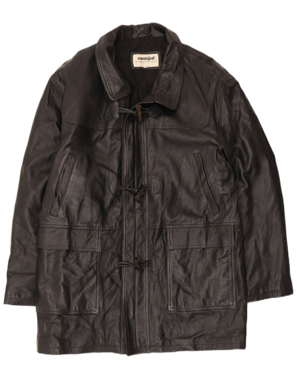 Cappotto In Pelle Uomo Conbipel IT 52 Large Pelle Nera