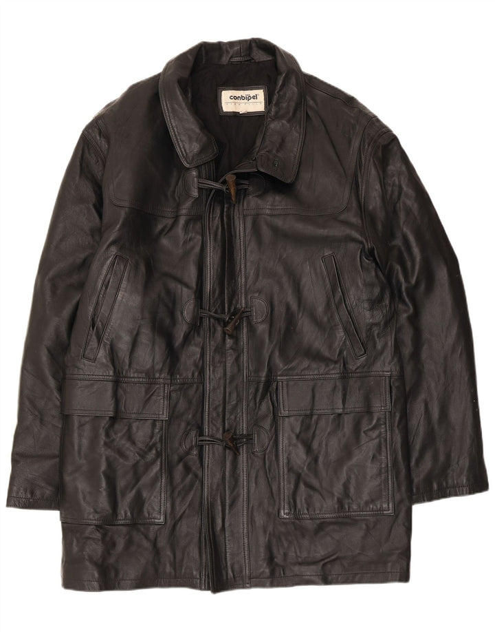Cappotto In Pelle Uomo Conbipel IT 52 Large Pelle Nera