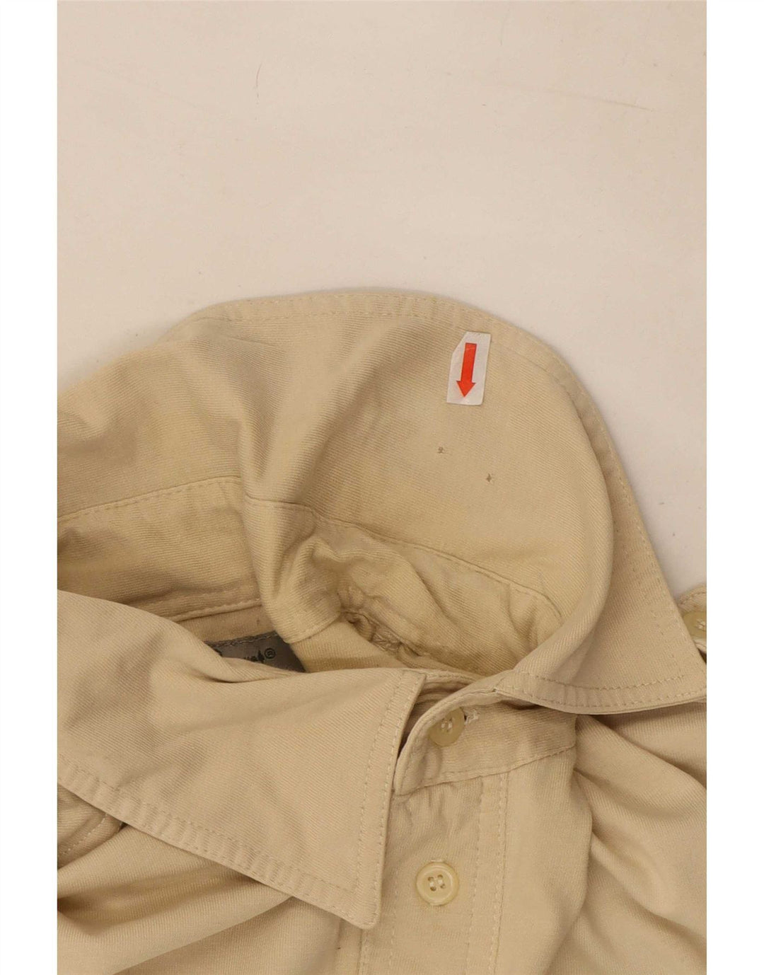 Camicia pullover militare a maniche corte vintage da uomo grande beige