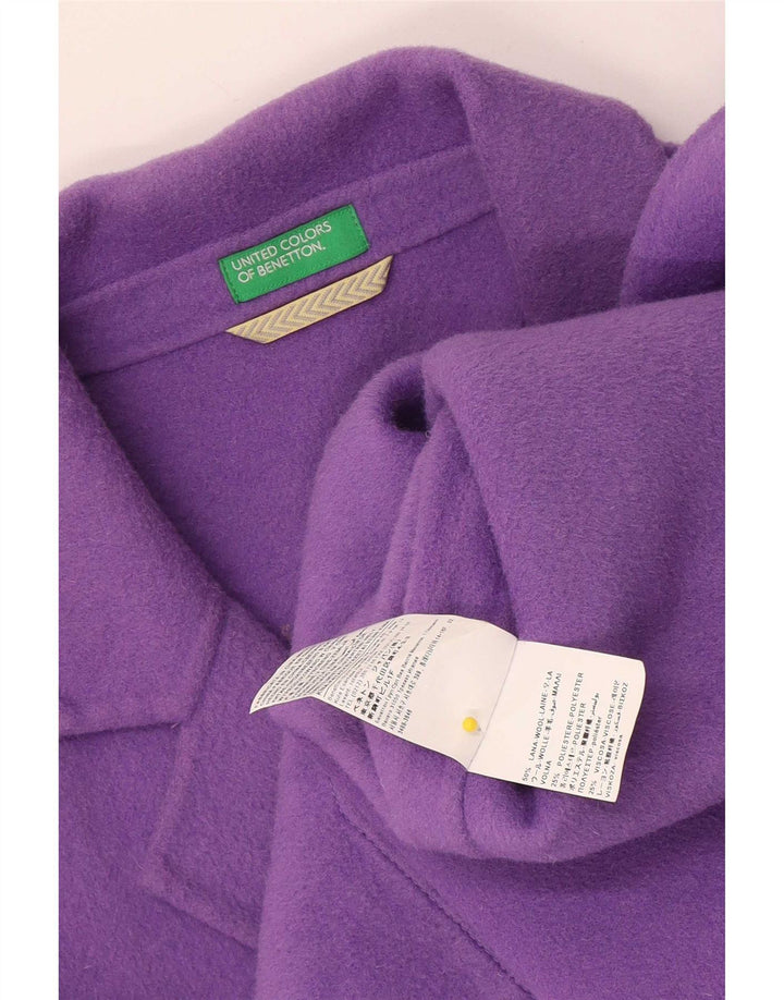 Cappotto da donna Benetton UK 14 Large Viola Lana