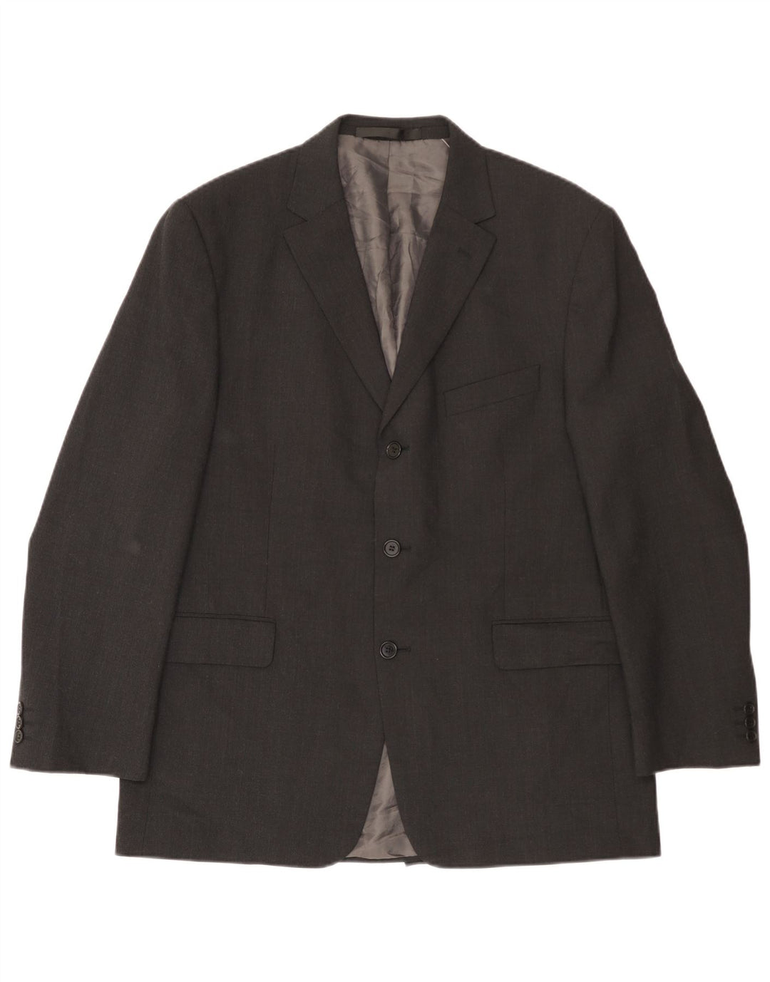 Giacca blazer a 3 bottoni Marks & Spencer da uomo UK 42 grande poliestere grigio