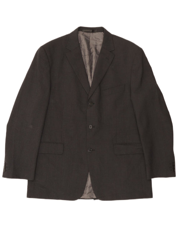 Giacca blazer a 3 bottoni Marks & Spencer da uomo UK 42 grande poliestere grigio