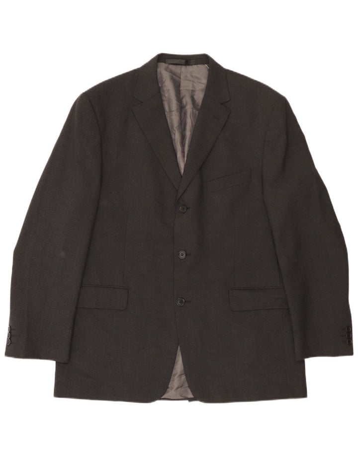Giacca blazer a 3 bottoni Marks & Spencer da uomo UK 42 grande poliestere grigio