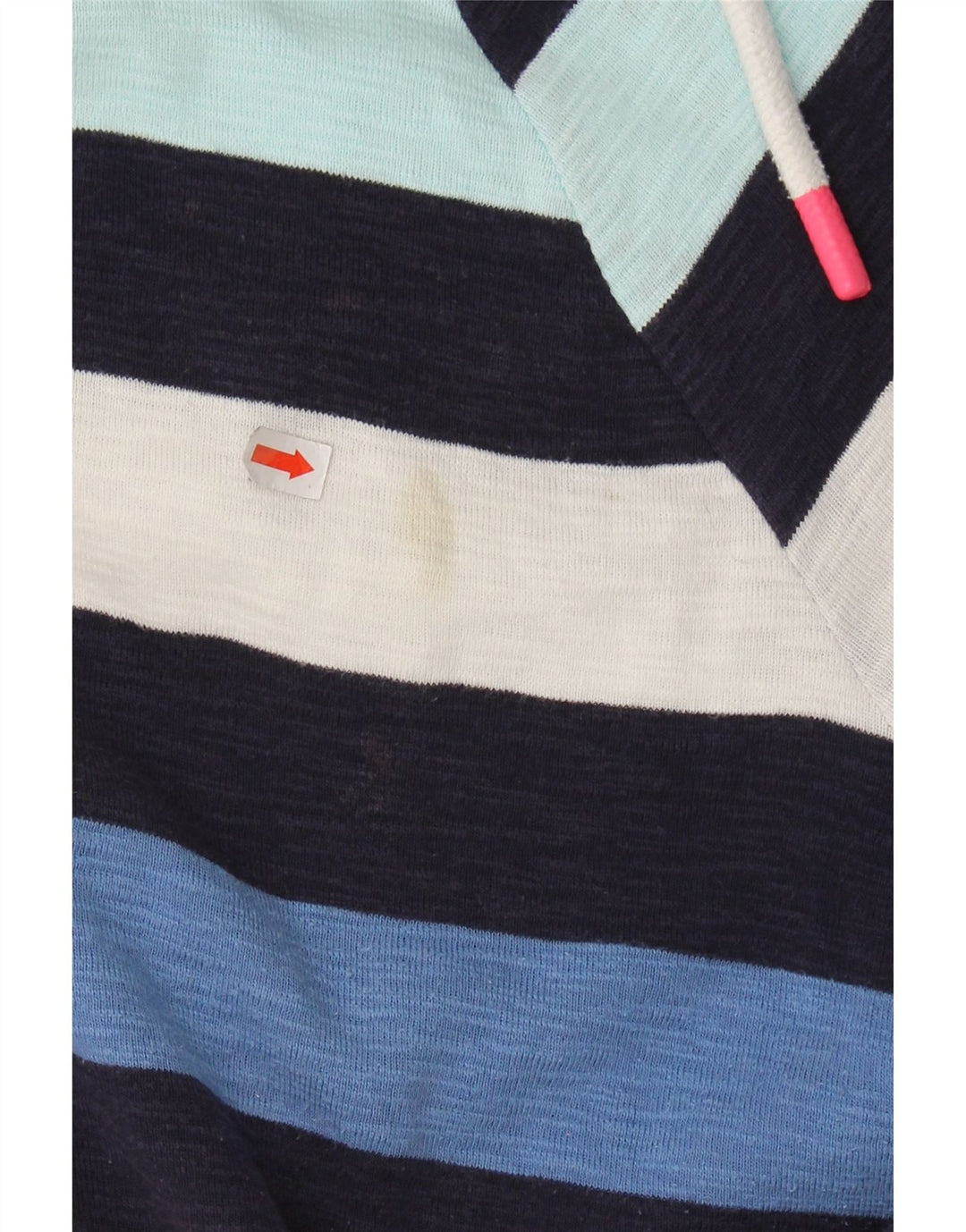 JOULES Felpa con cappuccio da donna UK 20 2XL Cotone a righe multicolore