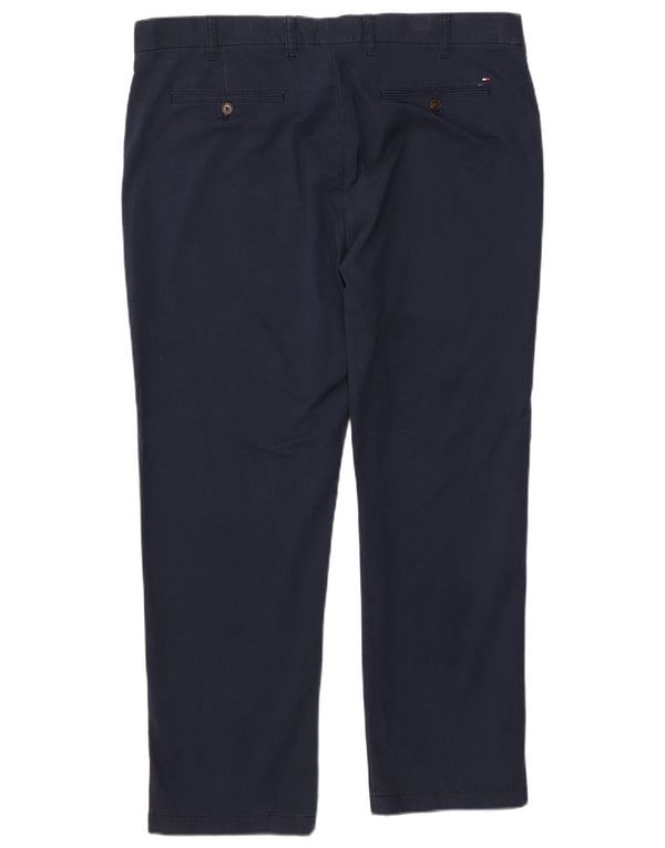TOMMY HILFIGER Pantaloni chino su misura da uomo W38 L30 cotone blu navy