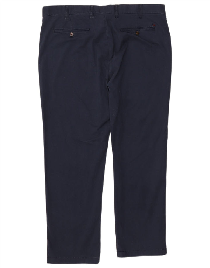 TOMMY HILFIGER Pantaloni chino su misura da uomo W38 L30 cotone blu navy