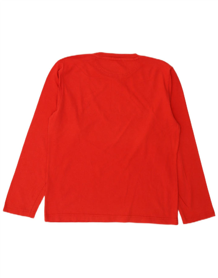 Champion Top grafico da uomo a maniche lunghe in cotone rosso piccolo