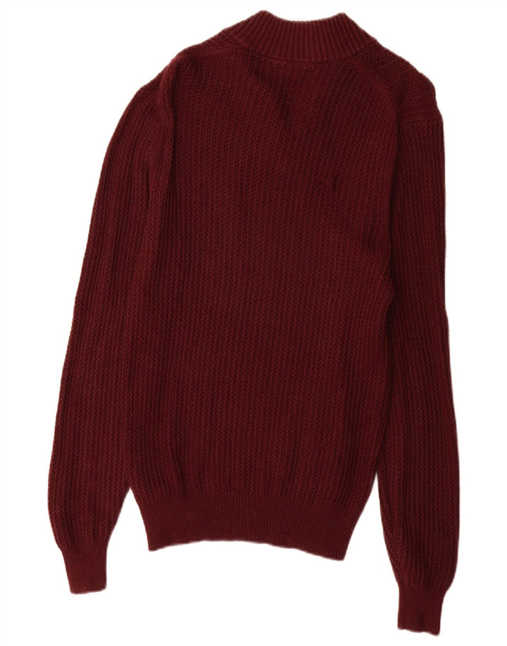 Maglione da uomo a collo alto Massimo Dutti piccolo in cotone bordeaux
