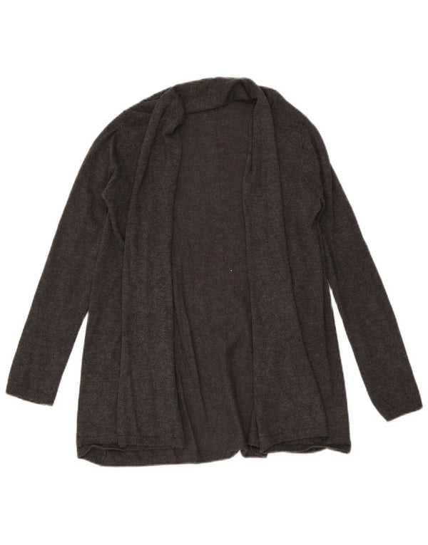 Maglione cardigan aperto a linea lunga da donna Zara UK 10 piccola viscosa screziata grigia