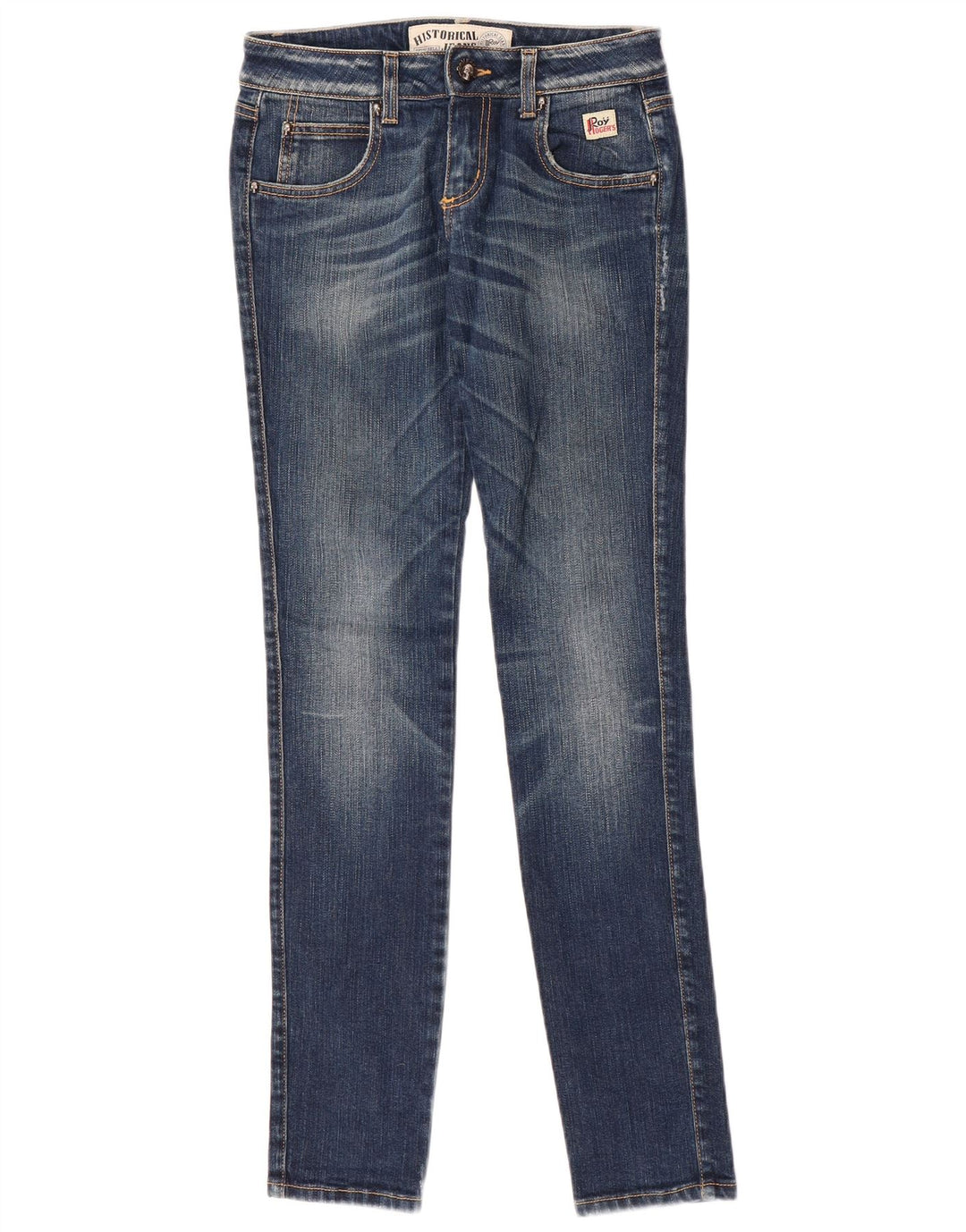 Jeans slim da donna Roy Rogers IT 41 piccolo W27 L32 cotone blu