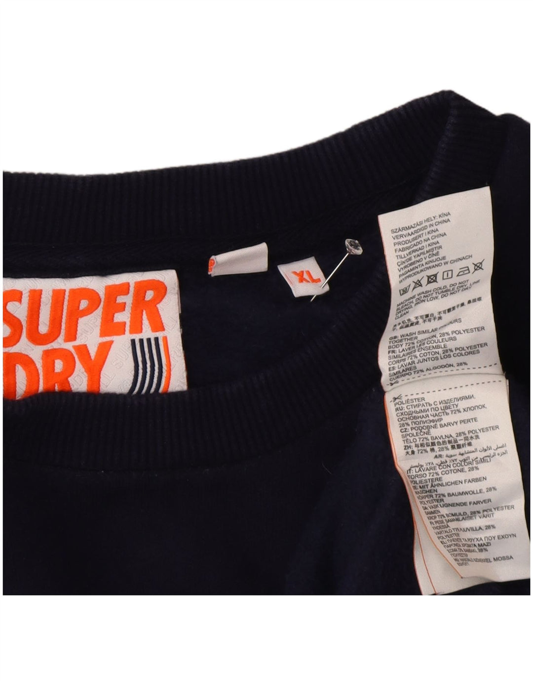 Felpa grafica da uomo Superdry Jumper XL blu navy in cotone