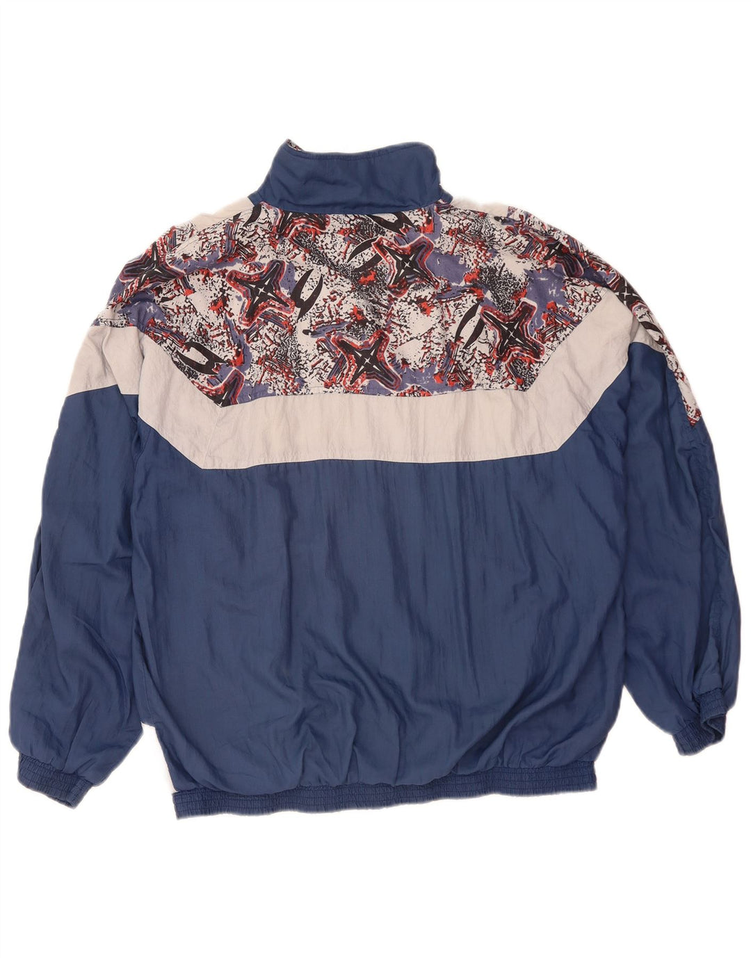 Giacca da ginnastica vintage da uomo XL color block blu navy