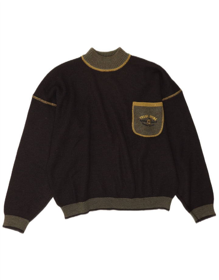 Maglione da uomo a collo alto Piu Verona IT 48 Small Black Colourblock